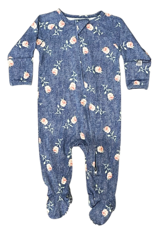 Roxanne Denim Floral Footie