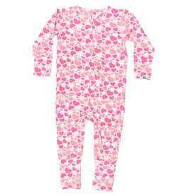 Sweet Bamboo Pink Hearts Flip Footie