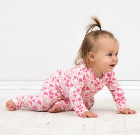Sweet Bamboo Pink Hearts Flip Footie