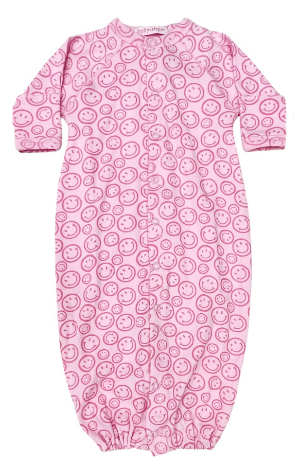 Baby Steps Pink Chalk Smileys Conv Gown