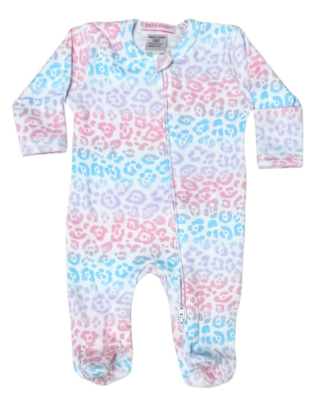 Baby Steps Rainbow Cheetah Footie