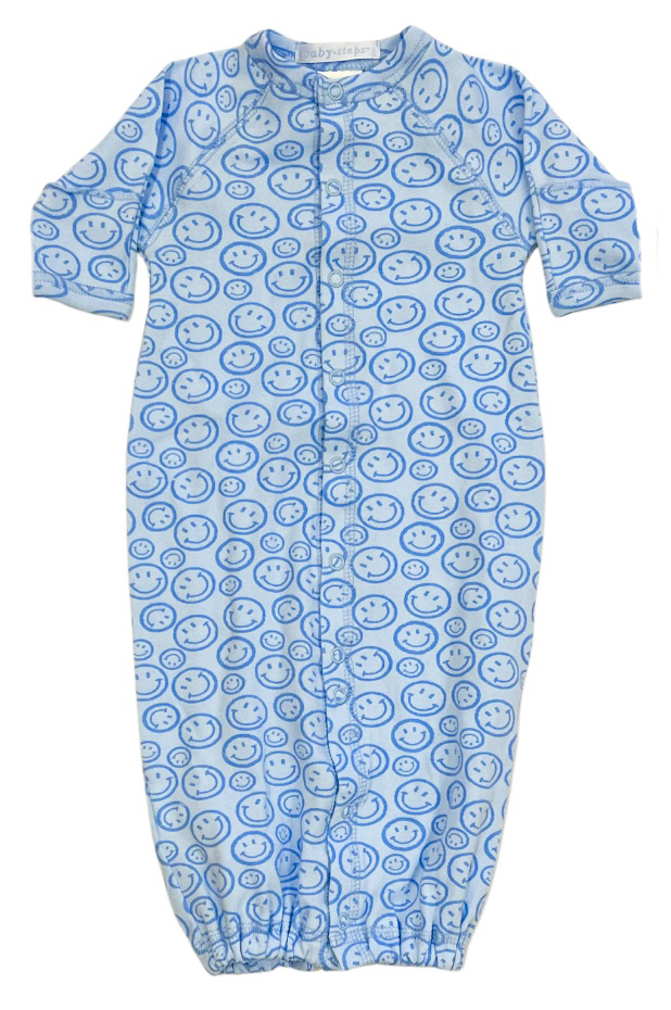 Baby Steps Blue Chalk Smileys Conv Gown