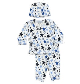 Baby Steps Blue Doodle Star 3pc Set