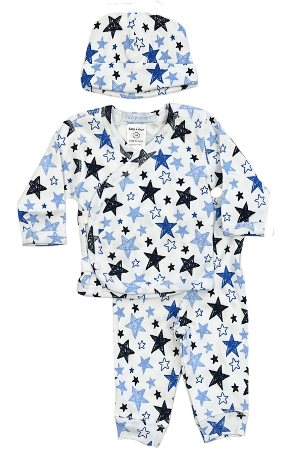 Baby Steps Blue Doodle Star 3pc Set