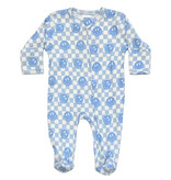 Baby Steps Blue Smile Check Footie