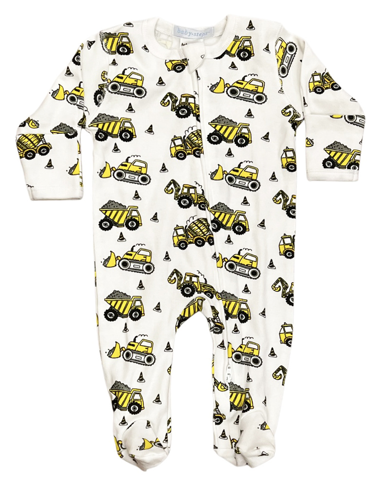 Baby Steps Construction Vehicles Footie