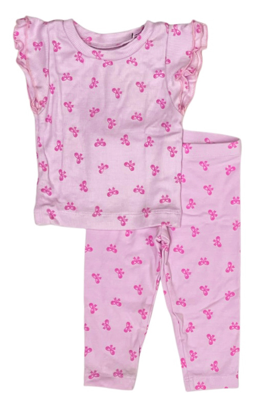 FBZ Pink Bows Ribbed Legging Set