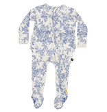 Lev Baby Blue Floral Ruffled Footie
