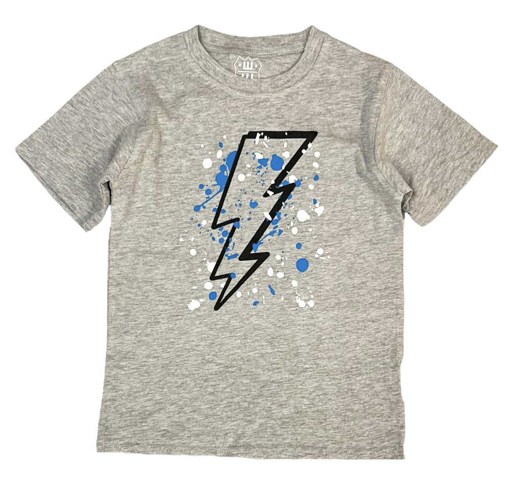 Wes and Willy Grey Splatter Bolt Infant Tee