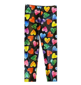 Dori  Multi Hearts Blk Lame Infant Legging