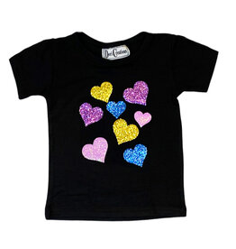 Dori Multi Hearts Glitz Blk Infant Top