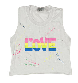 Firehouse Wht LOVE Splatter Tank Top