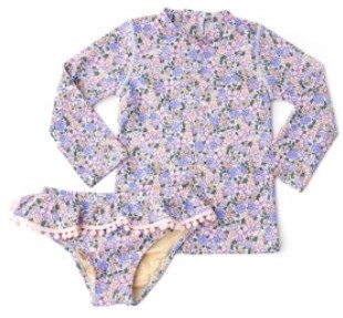 Shade Critters Blue Blossoms Inf Rashguard Set