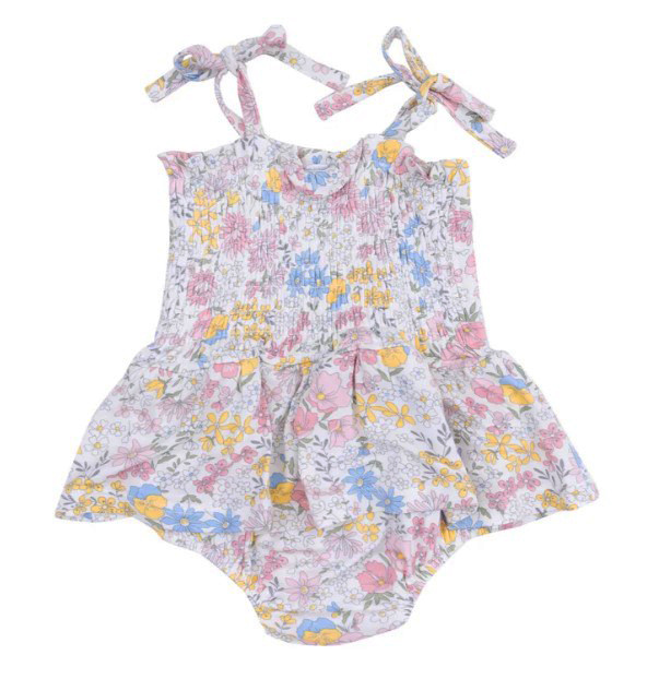 Angel Dear Viola Floral Onesie Dress