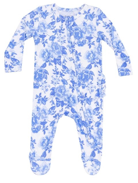 Angel Dear Blue Roses Ruf Back Footie