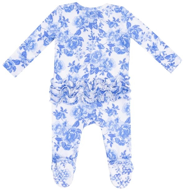 Angel Dear Blue Roses Ruf Back Footie