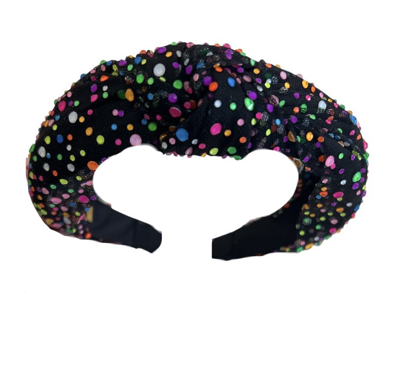 Bari Lynn Neon Rhinestone Black Headband
