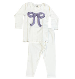 Oh Baby Lav Sparkle Ruffle Bow 2 pc Set