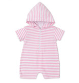 Kissy Kissy Pink Cabana Stripes Terry Romper