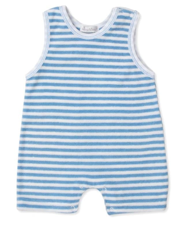 Kissy Kissy Blue Cabana Stripes Terry Playsuit
