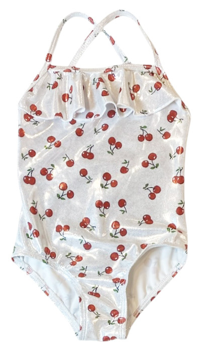 Cruz Cherries Lame Ruffle Inf. Swimsuit