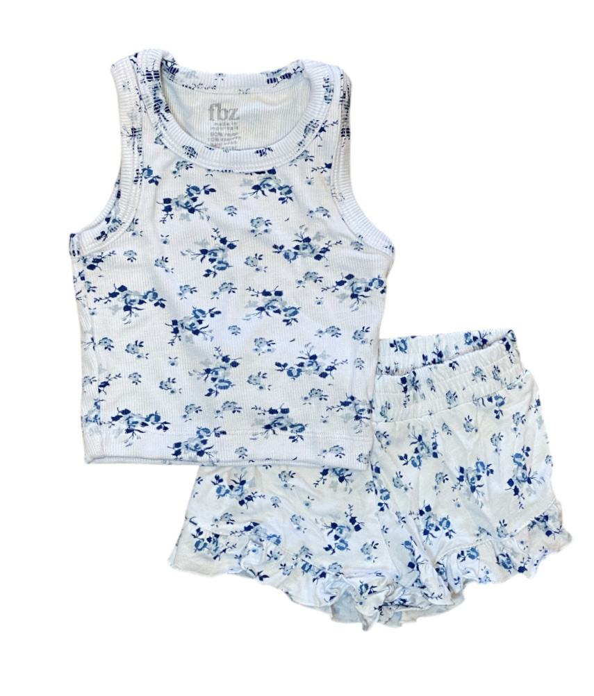 FBZ Blue Liberty Floral Toddler Short Set