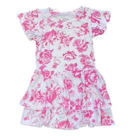 FBZ Pink Toille Toddler Flutter Dress