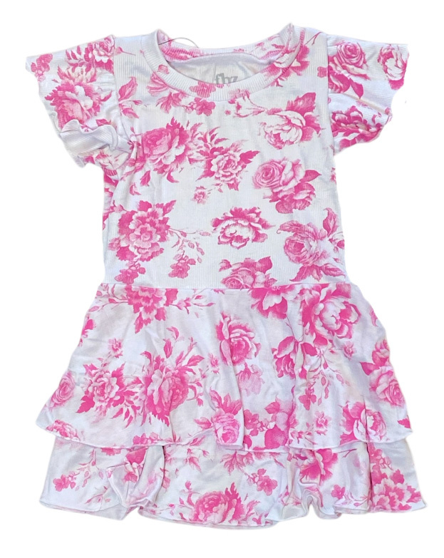 FBZ Pink Toille Toddler Flutter Dress