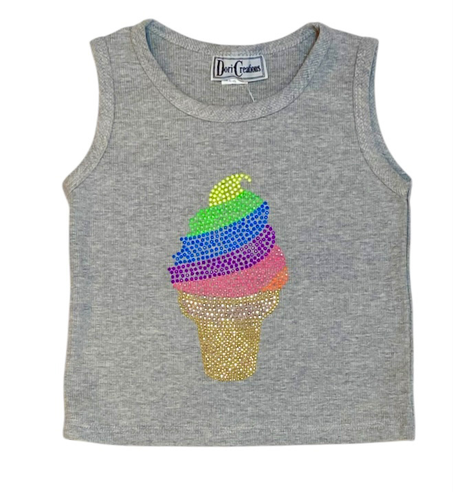 Dori Gray Ice Cream Cone Tank Top