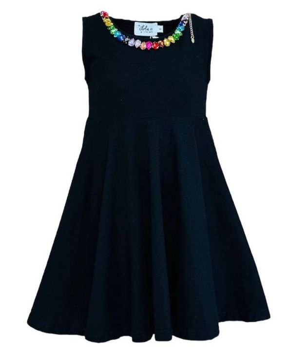 Lola and the Boys Black Rainbow Gems Dress