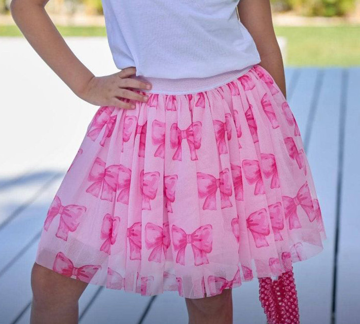 Lola and the Boys Sweet Pink Bow Skirt
