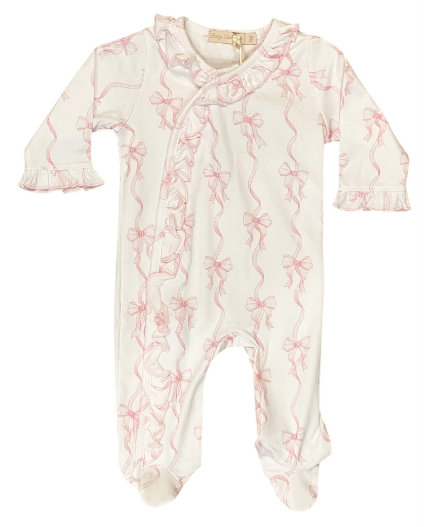 Baby Club Chic Coquette Bow Ruffle Footie