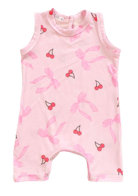 Cozii Pink Cherry Bow Romper