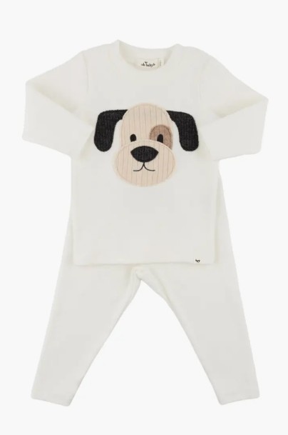 Oh Baby Cream Puppy Dog 2 pc set