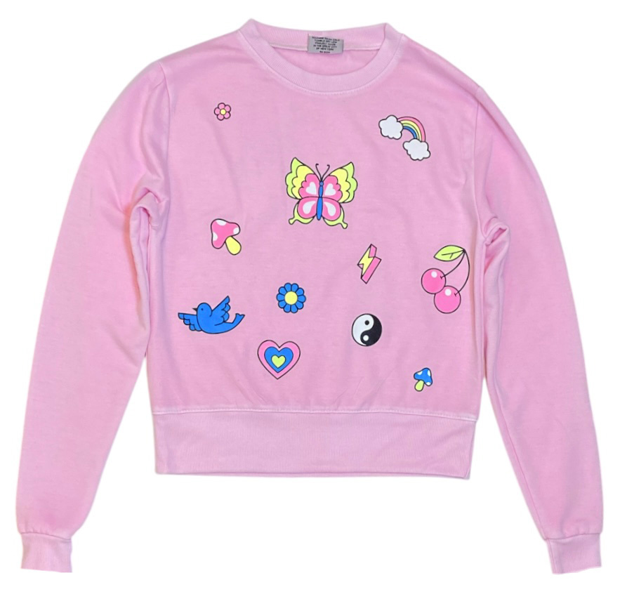 Firehouse Ice Pink Butterfly Icons Sweatshirt