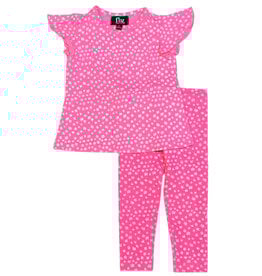 FBZ Pink Mini Flower Toddler Legging Set