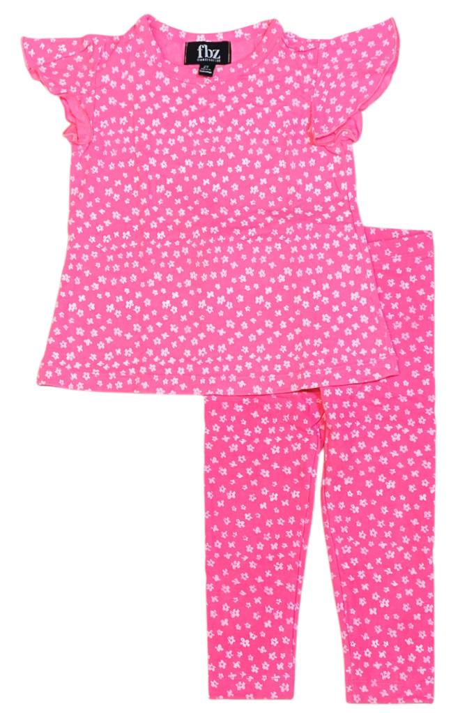 FBZ Pink Mini Flower Toddler Legging Set