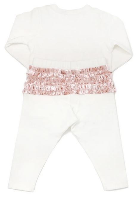 Oh Baby Pink Velvet Bow & Ruffle 2 pc set