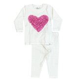 Oh Baby Pink Sparkle Ruffle Heart 2 pc Set