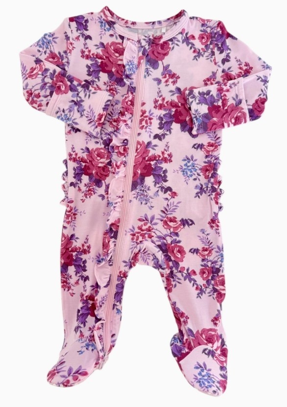 SP Love Violet Rose Ruffle Footie