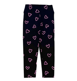 FBZ  Black Pink Heart Leggings