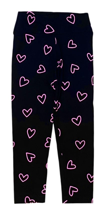 FBZ  Black Pink Heart Leggings