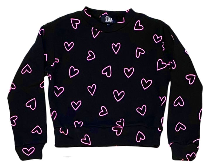 FBZ Black Pink Heart Sweatshirt