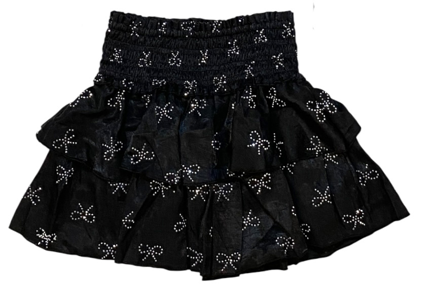FBZ Black Crystal Bows Skirt