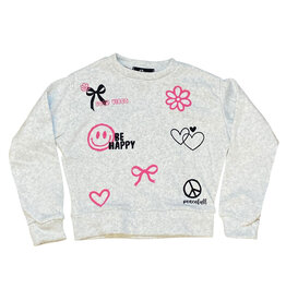 FBZ Lt Grey Heather Good Vibes Sweatshirt