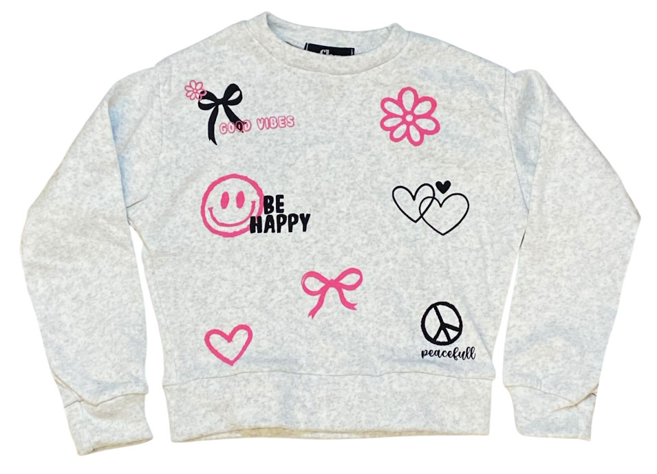 FBZ Lt Grey Heather Good Vibes Sweatshirt
