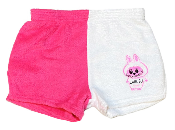 Labubu Plush PJ Shorts - Pink/White