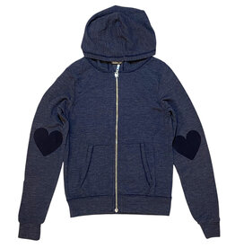 T2Love Navy Hearts Zip Hoodie