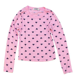 T2Love Pink/Navy Hearts LS Top