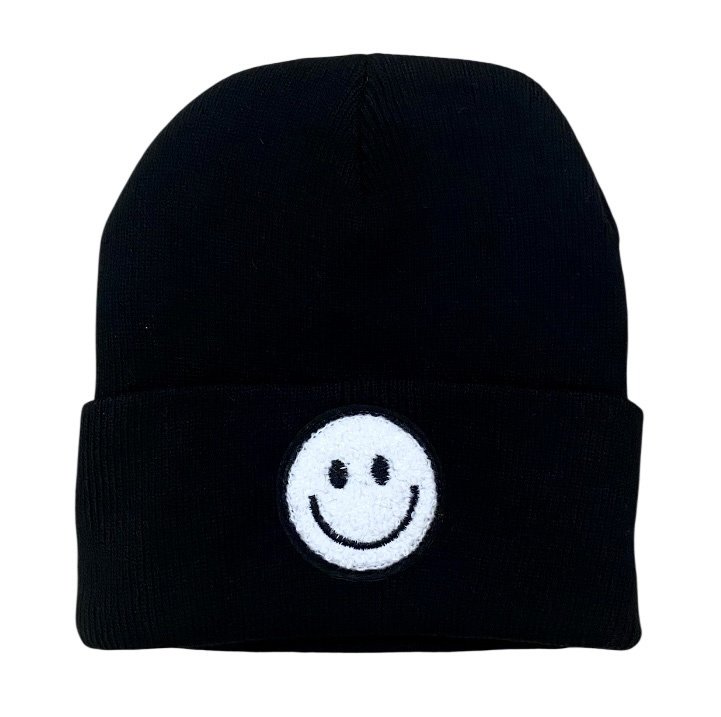 Black Smiley Patch Hat
